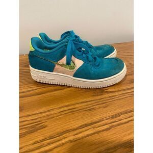 Nike Air Force 1 '07 Shoes Oracle Aqua Ghost Suede - Kids Size 13
